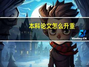 本科论文怎么升重