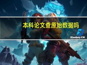 本科论文查原始数据吗