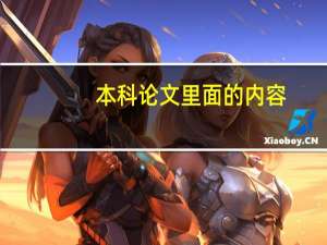 本科论文里面的内容