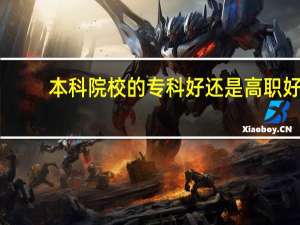 本科院校的专科好还是高职好