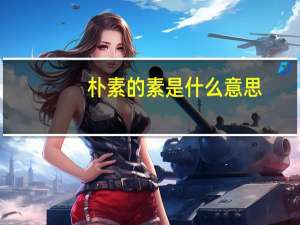 朴素的素是什么意思