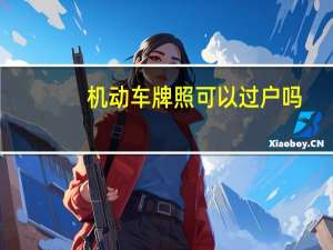 机动车牌照可以过户吗