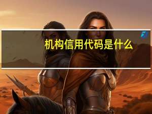 机构信用代码是什么