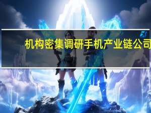 机构密集调研手机产业链公司