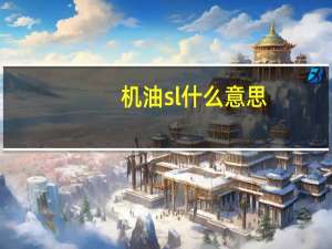 机油sl什么意思
