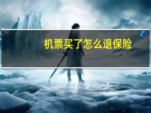 机票买了怎么退保险