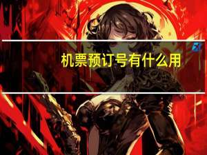 机票预订号有什么用