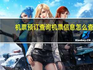 机票预订查询机票信息怎么查