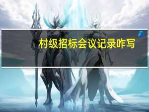 村级招标会议记录咋写