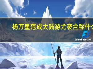 杨万里范成大陆游尤袤合称什么