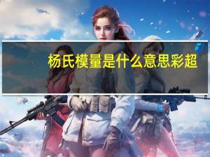 杨氏模量是什么意思彩超（杨氏模量是什么）