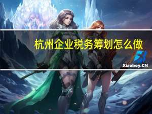 杭州企业税务筹划怎么做