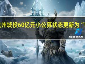 杭州城投60亿元小公募状态更新为“已受理”
