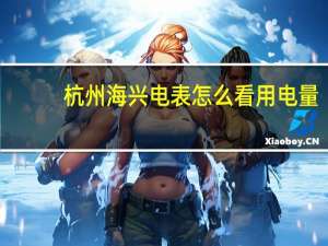 杭州海兴电表怎么看用电量