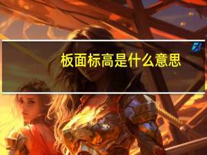 板面标高是什么意思