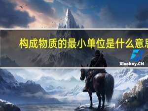 构成物质的最小单位是什么意思（构成物质的最小单位是什么）