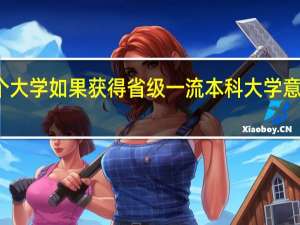 某个大学如果获得省级一流本科大学意味着什么