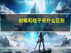 柑橘和桔子有什么区别