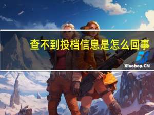 查不到投档信息是怎么回事