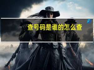 查号码是谁的怎么查（查号码）