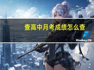 查高中月考成绩怎么查