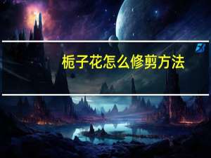 栀子花怎么修剪方法