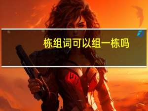 栋组词可以组一栋吗