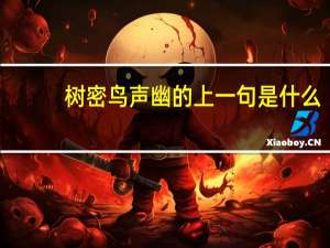 树密鸟声幽的上一句是什么