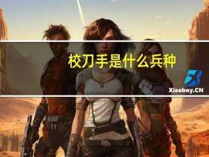 校刀手是什么兵种（校刀手是什么意思）