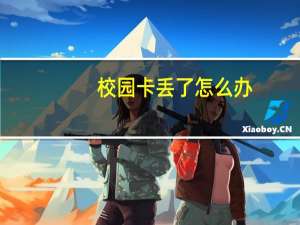 校园卡丢了怎么办