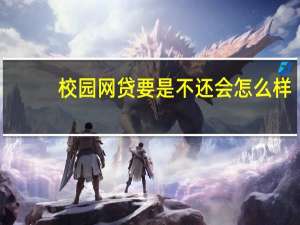 校园网贷要是不还会怎么样