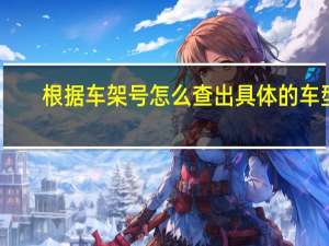 根据车架号怎么查出具体的车型（车架码查车型）