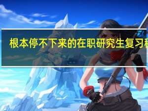 根本停不下来的在职研究生复习秘诀