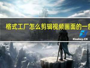 格式工厂怎么剪辑视频画面的一部分（格式工厂怎么剪辑视频）