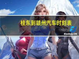 桂东到赣州汽车时刻表