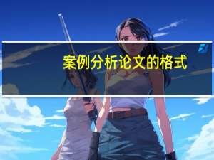 案例分析论文的格式