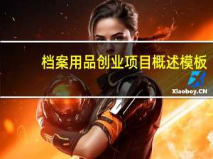 档案用品创业项目概述模板（档案用品）