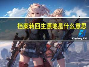 档案转回生源地是什么意思