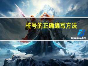 桩号的正确编写方法