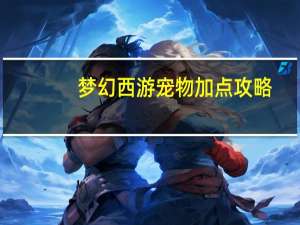 梦幻西游宠物加点攻略