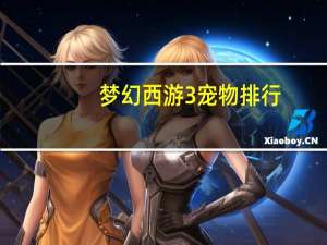 梦幻西游3宠物排行