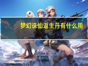 梦幻诛仙返生丹有什么用（梦幻诛仙返生丹）