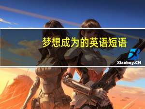 梦想成为的英语短语