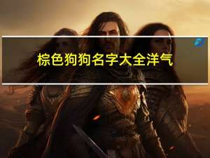 棕色狗狗名字大全 洋气（狗狗名字大全 洋气）