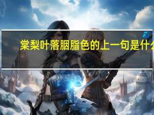 棠梨叶落胭脂色的上一句是什么