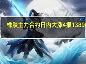 橡胶主力合约日内大涨4%报13895元/吨；丁二烯橡胶主力合约触及涨停涨幅为9.97%报13295元/吨