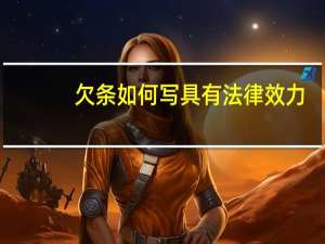 欠条如何写具有法律效力