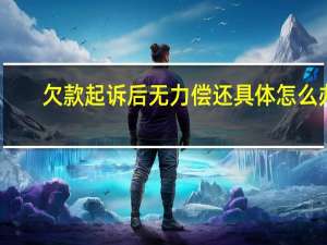 欠款起诉后无力偿还具体怎么办