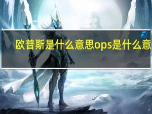 欧普斯是什么意思 ops是什么意思
