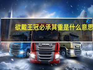 欲戴王冠必承其重是什么意思